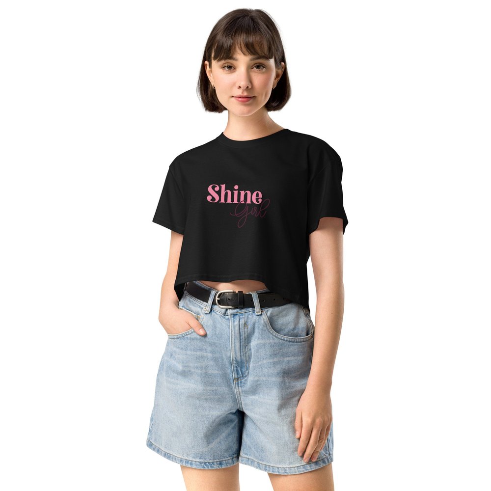 Shine Girl women's crop top in black
