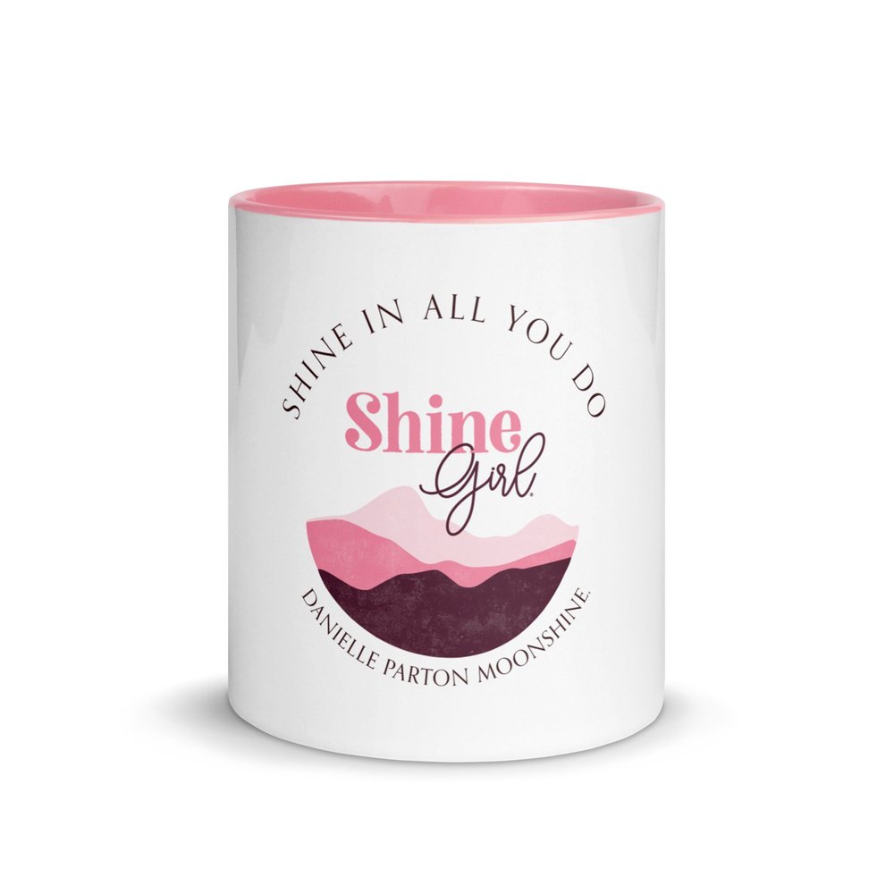 Shine Girl ceramic mug with pink color inside
