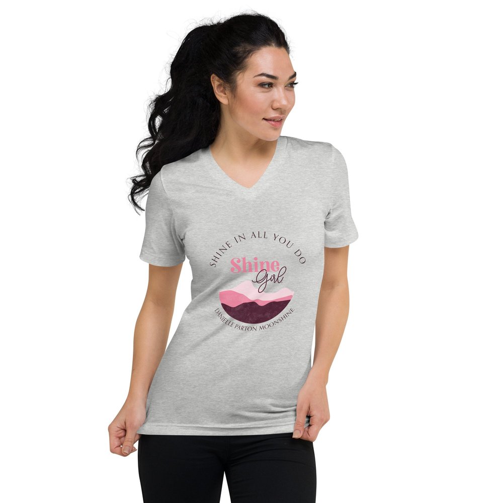 Shine Girl unisex v-neck t-shirt in athletic heather